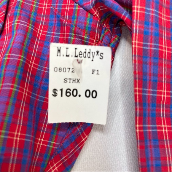 M.L. Leddy’s Plaid Pearl Snap Western Shirt NWT - Picture 15 of 16